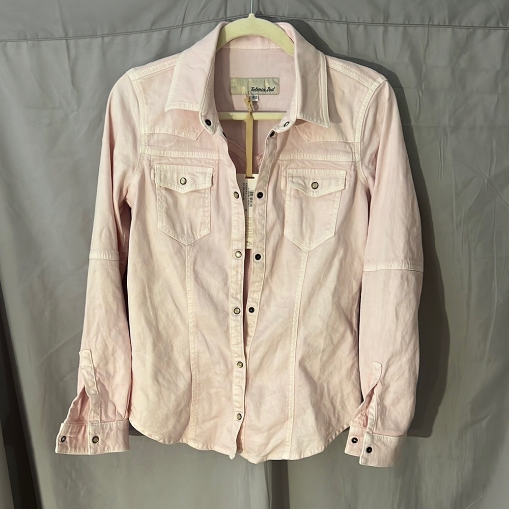 Light Pink Button-Up Jean jacket size 40 = size 4 US